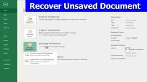 Read more about the article How to Recover Unsaved Excel File