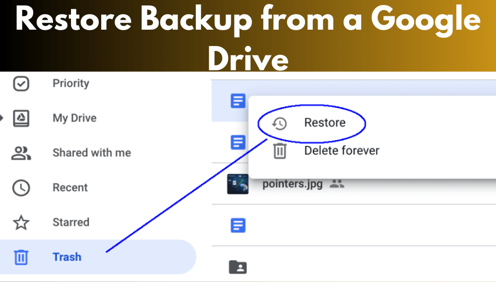 Restore Backup from a Google Drive